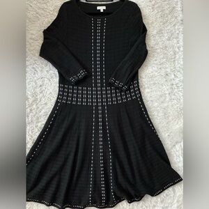 Monsoon Black Fine Knit Long Sleeve Skater Dress XL